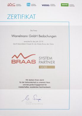 Warrelmann GmbH Bedachungen Ganderkesee Systempartner Braas